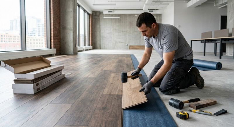 Our team working on Flooring Service projects in Prior Lake, MN